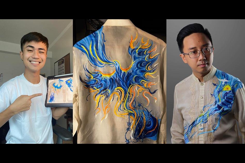 Local  artist  Albert  Raqueo  with  Kabataan  Rep. Raoul  Manuel  and  his  finished  look. Photos  from  Albert  Raqueo  and  Kabataan  party-list.