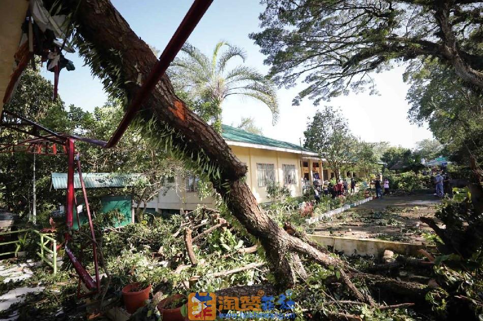 A  December  2021 photo  of  a  public  school  in  Negros  Oriental  during  the  aftermath  of  Typhoon  Odette, the  strongest  storm  to  hit  the  Philippines  that  year. Photo  from  the  Department  of  Education's  official  Facebook  page